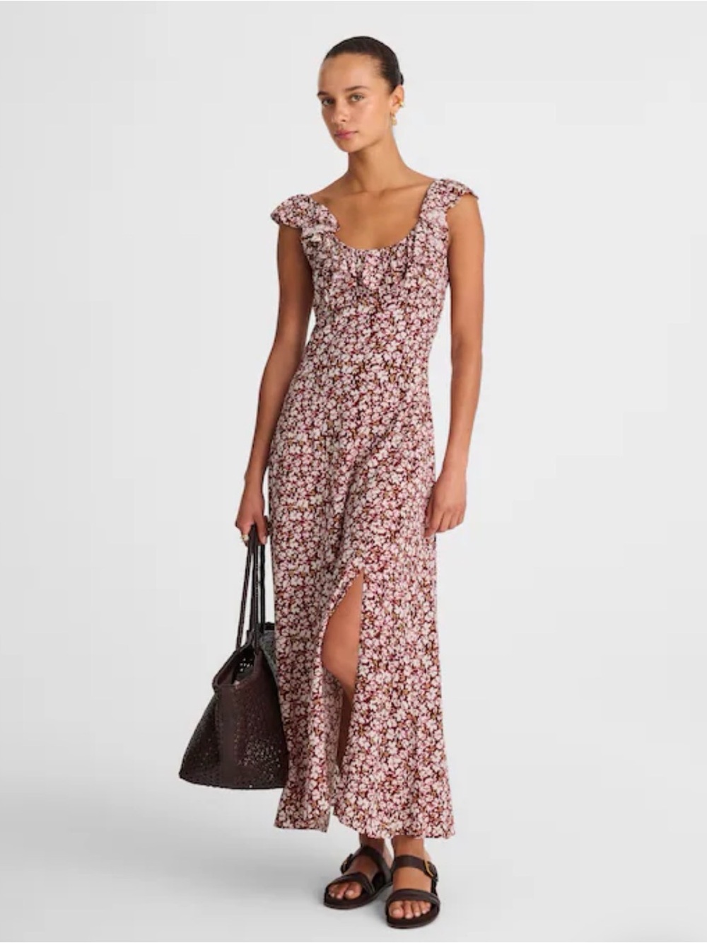 Madewell New With Tags Ruffled Scoopneck Maxi Dress in Floral